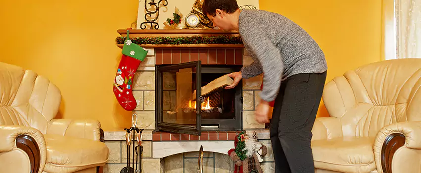Rusted Metal Fireplace Restoration in Pearland, Texas